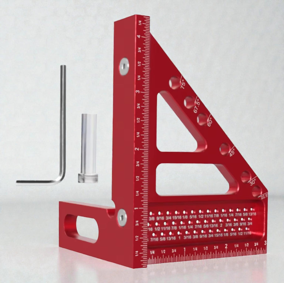 Règle Mesure Multi-Angle 3D - Équerre Menuiserie Précise 45°/90°
