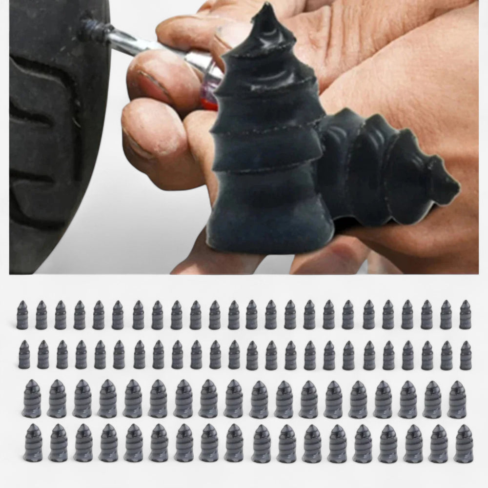 Kit de Réparation Pneus Tubeless à Visser (Auto-Obturant) - Sans Colle pour Voiture, Moto & SUV