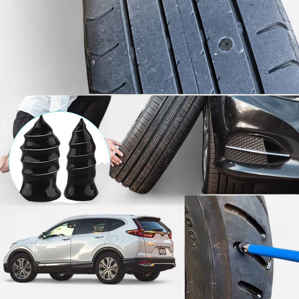 Kit de Réparation Pneus Tubeless à Visser (Auto-Obturant) - Sans Colle pour Voiture, Moto & SUV