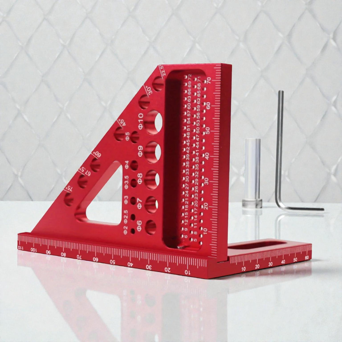 Règle Mesure Multi-Angle 3D - Équerre Menuiserie Précise 45°/90°