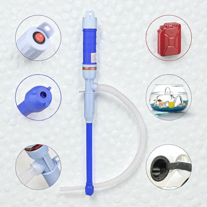 Pompe à Siphon Électrique - Transfert Carburant, Essence & Eau sans Effort