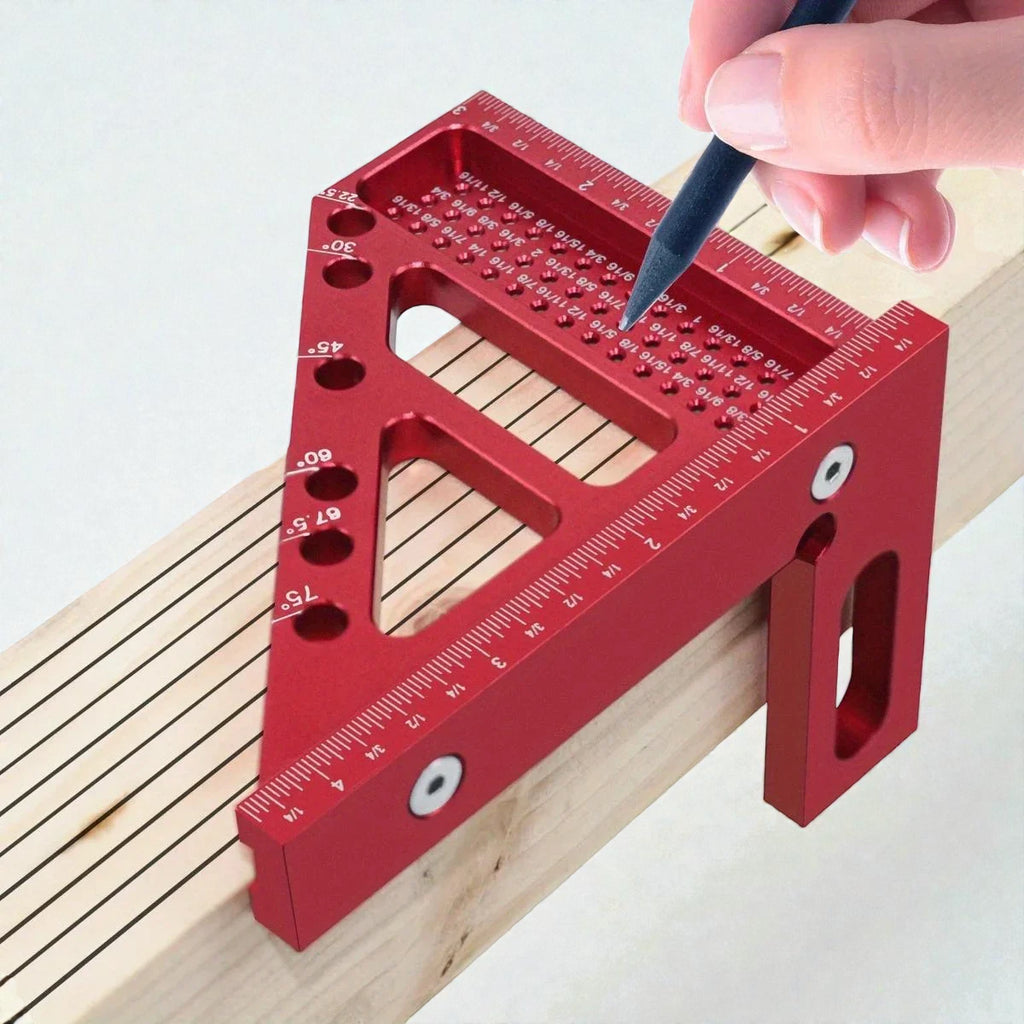 3D Multi-Angle Measuring Ruler - Precise Woodworking Square 45°/90° 