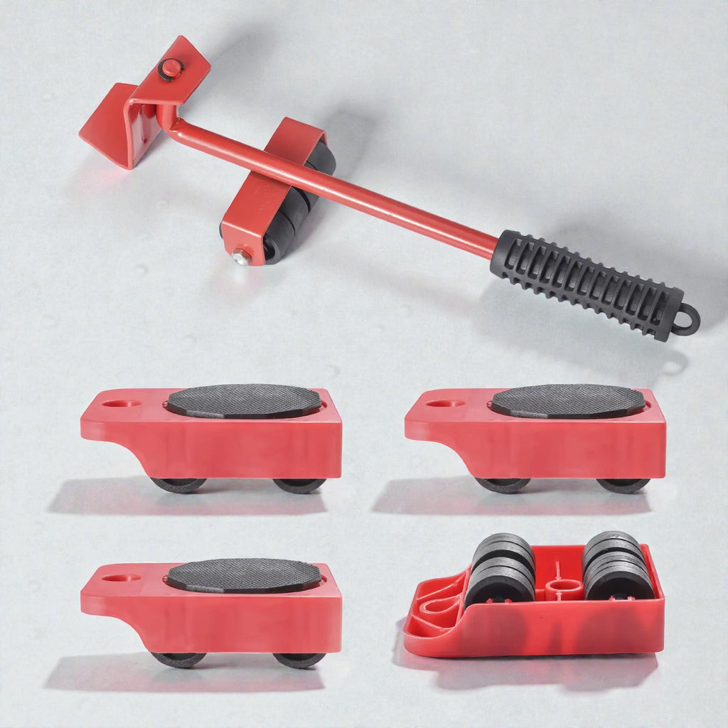 Kit de Déplacement Meuble Lourd | Barre de Levier & Roulettes 150kg