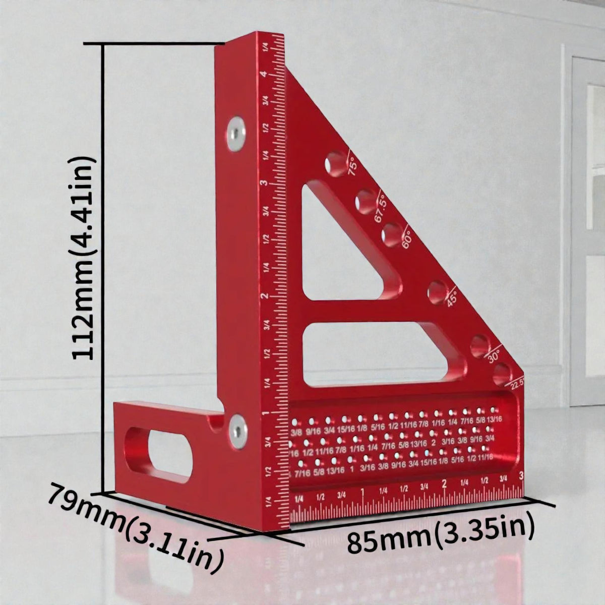 Règle Mesure Multi-Angle 3D - Équerre Menuiserie Précise 45°/90°